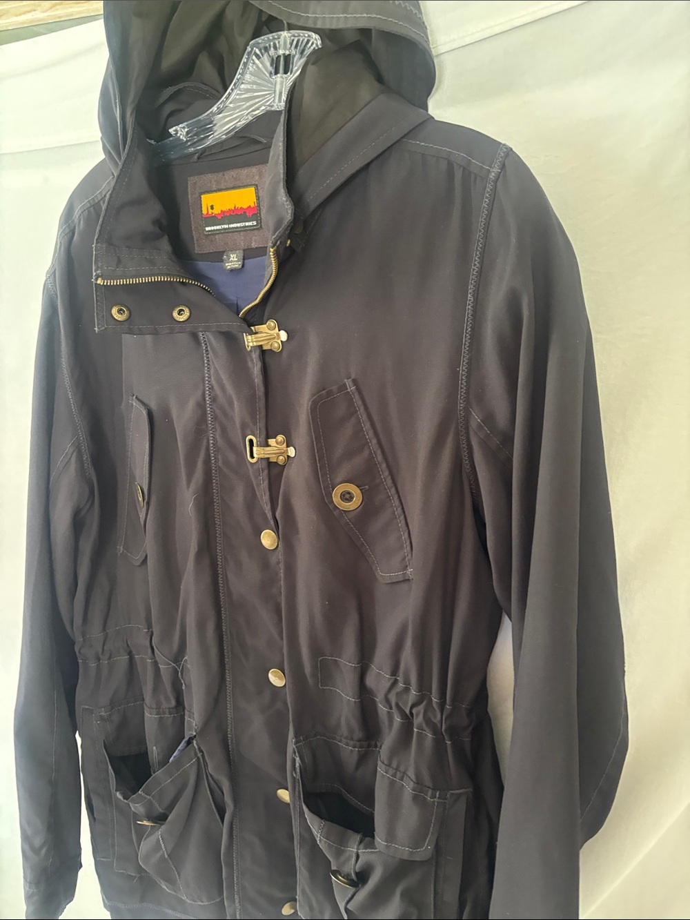 Brooklyn Industries Black Windbreaker with Gold Hardware - XL. Plus Hood
